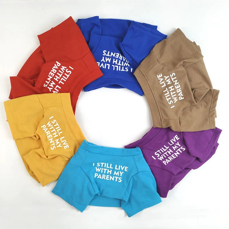 Letter Printed French Bulldog Shirt Cozy Cotton Stretch Pet Dog Clothes for Chihuahua Summer Pug Tshirts Yorkshire Cat Clothing 250318