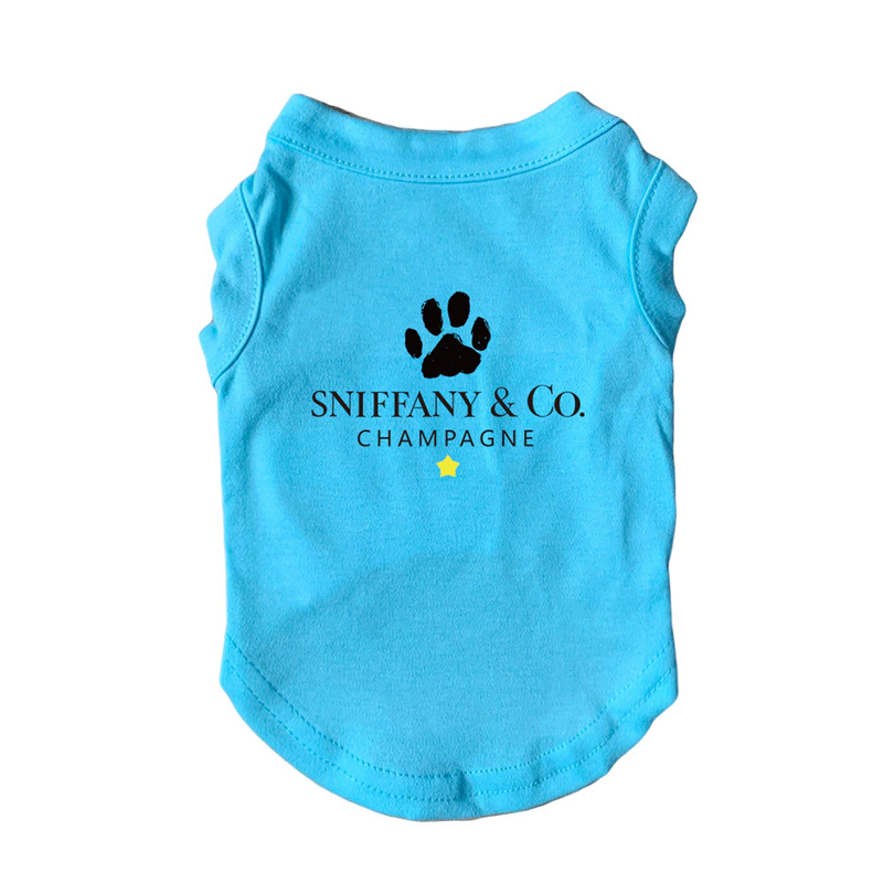 Personality Canine Attire, Soft Lightweight Cotton Dog Clothes with SNIFFANY CO Print, Interesting Imitation Design Pets Vest For Small Medium Dog Pup