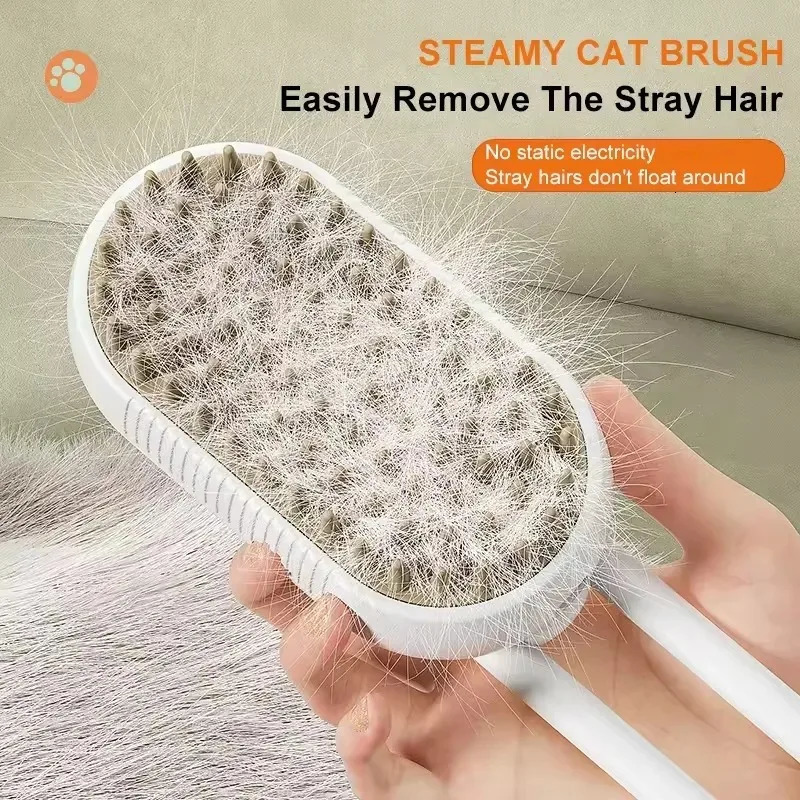 Pet steam brush cat comb massage electric spray felt machine hair removal beauty pet accessories 250318