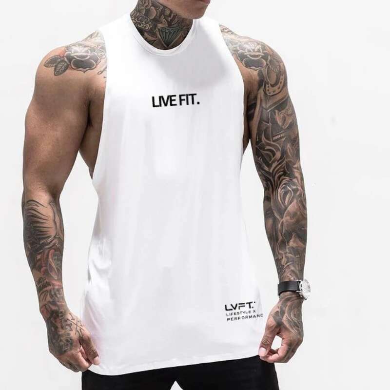 Summer Men's Trend Muscle Vest Sports Fiess Running Casual Breathable Workout Sleeveless Tank Top Gyms Bodybuilding Clothing