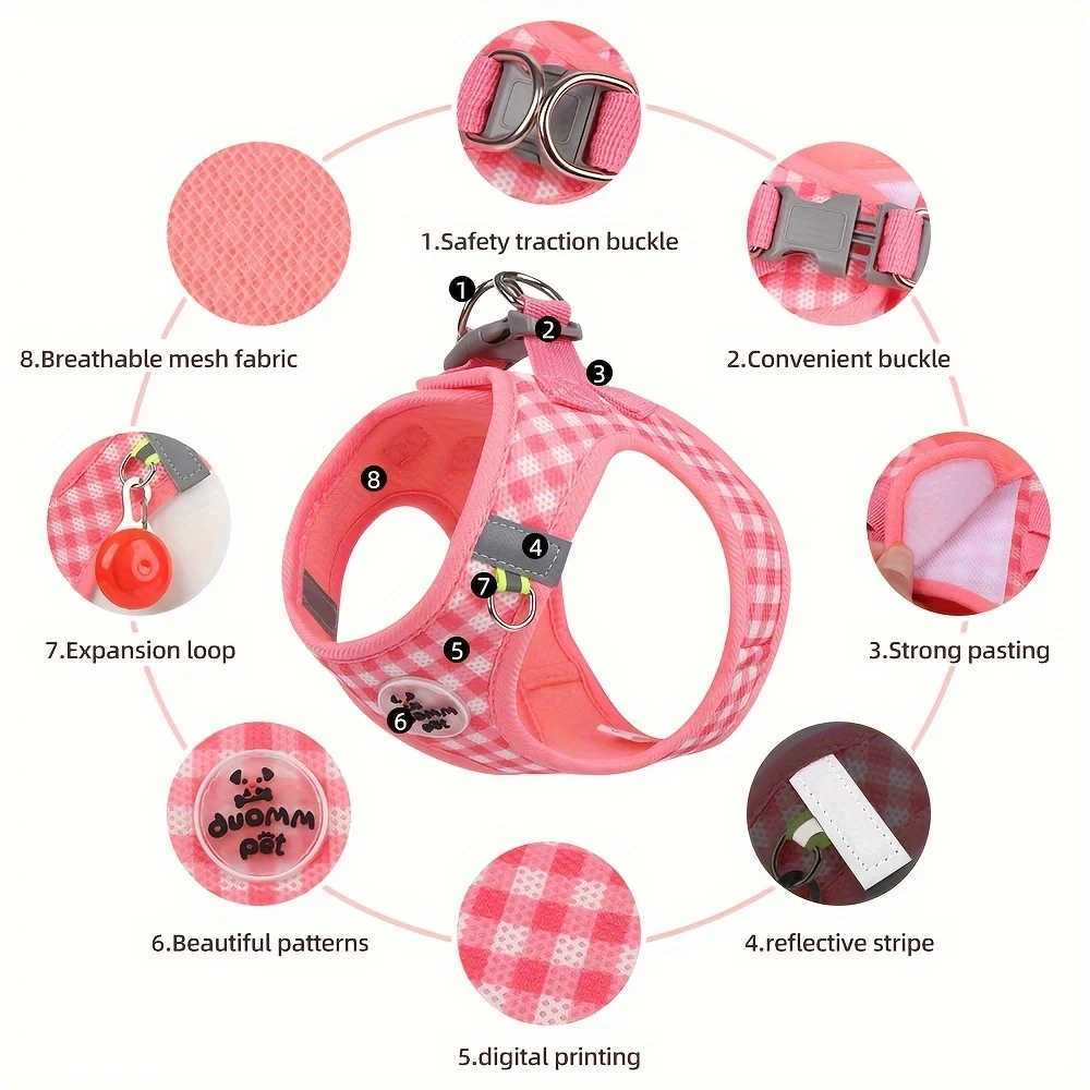 Holiday Ginkgo Cat Strap Breathable Polyester with Metal Buckle and Reflective Strap for Safe WalkingT250318