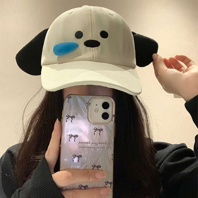 Cute Sleepy Dog Baseball for Women Summer 2024 New Sweet Girl Show Face Small Sunscreen Duck Tongue Hat
