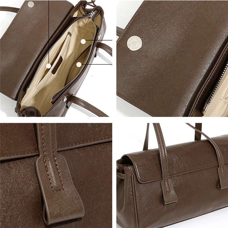 Toptrends Cowhide Genuine Leather Underarm Shoulder Bags For Women 2025 Designer Pillow Satchel Tote Work Ladies Handbags
