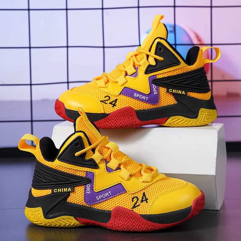 Cheap childrens basketball shoes high-end fashionable casual sports shoes comfortable and non slip childrens basketball bootsXJ250318