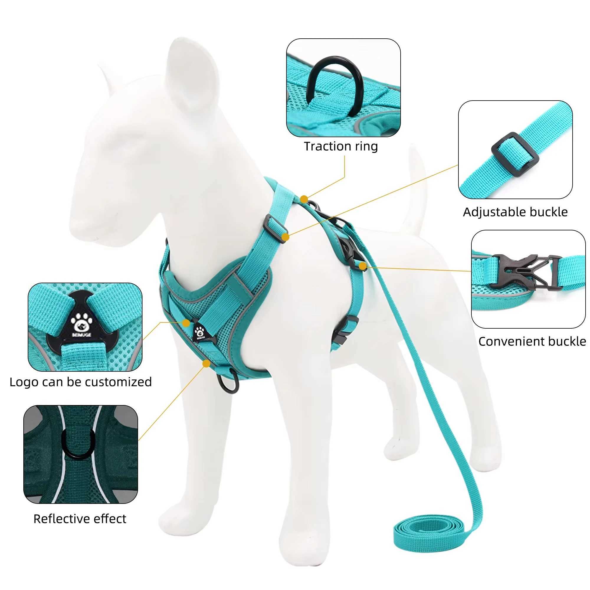 Cat Harness and Leash Set Escape Proof For Small Medium Dog Cat Breathable Reflective Adjustable Kitten Chest Strap Pet SuppliesT250318