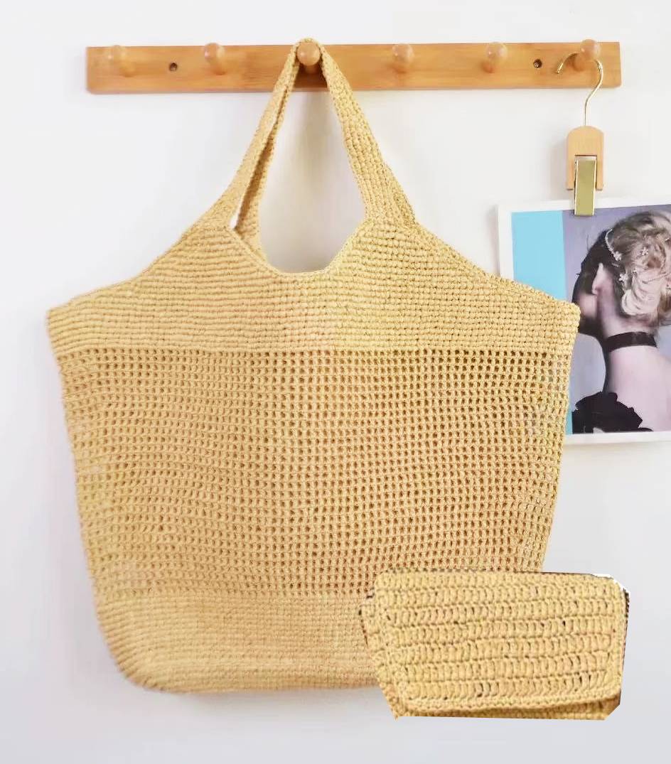 large 58cm Straw bags beach totes shoulder bags Woven Shopping Designer bag Large Capacity Tote Summer Beach bags Weekend Vacation Travel Bag