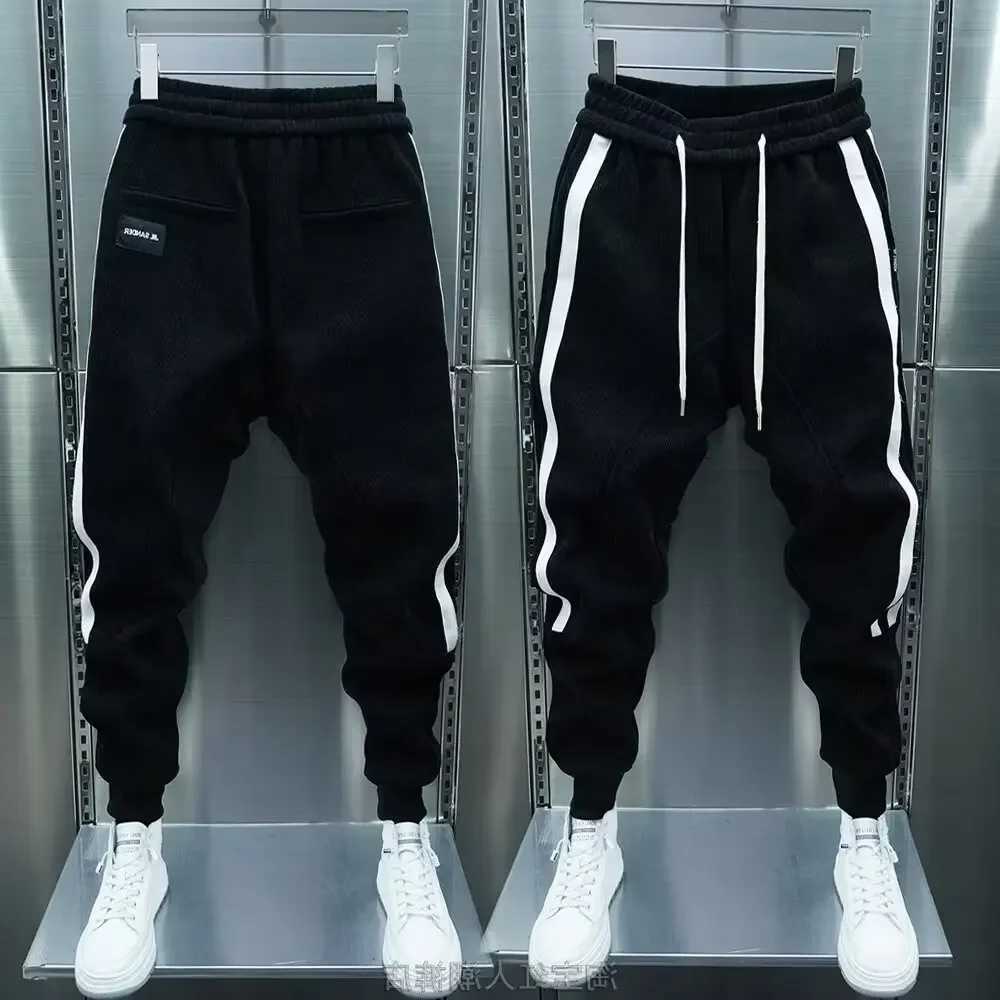Autumn Joggers Men Korean High Street Sports Trousers Streetwear Cotton 9-Minute Sweatpants Mens Clothing 2024 Hot Selling W250318