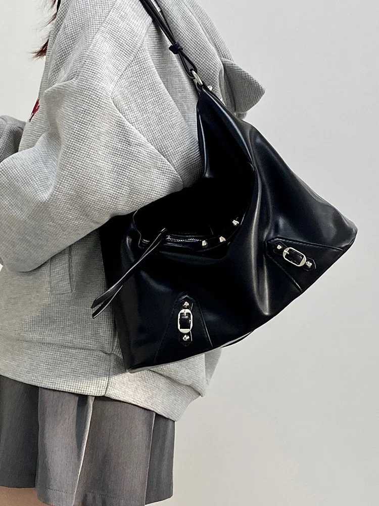 Cool Punk Wens Tote Shoder Bag Locotive Five Crossbody Bags Large Capacity Ladies Travel Cmute Handbags Y250318