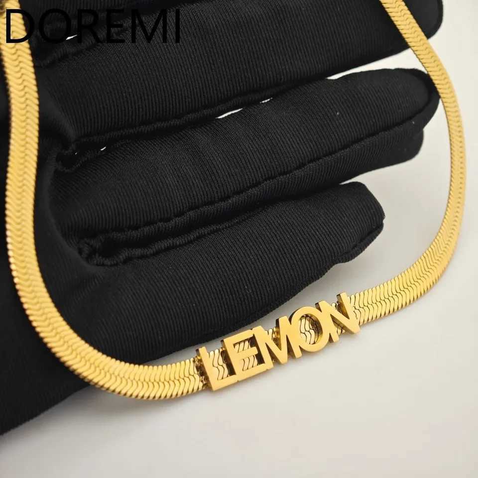 Doremi personalized bubble pendant herringbone chain stainless steel customized name necklace waterproof jewelry gift W250318