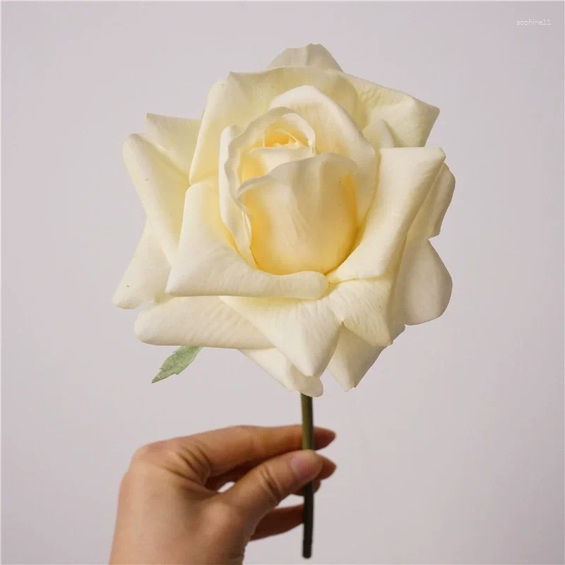Update Decorative Flowers 10Pc Moisturizing Rose Real Touch Artificial Wedding Decor Flower Arrangement Bridal Bouquet Home Party Event