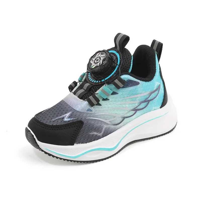 Childrens sports shoes boys casual shoes rotating buttons childrens girls running sports shoes soft soled baby mesh shoes childrens sports shoes W2503