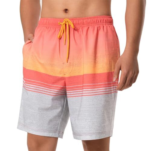 Mens Swim Trunks Inseam Quick-Dry Lightweight Stretch Bathing Suit Swimming Trunks for Men Fashion gradient shorts