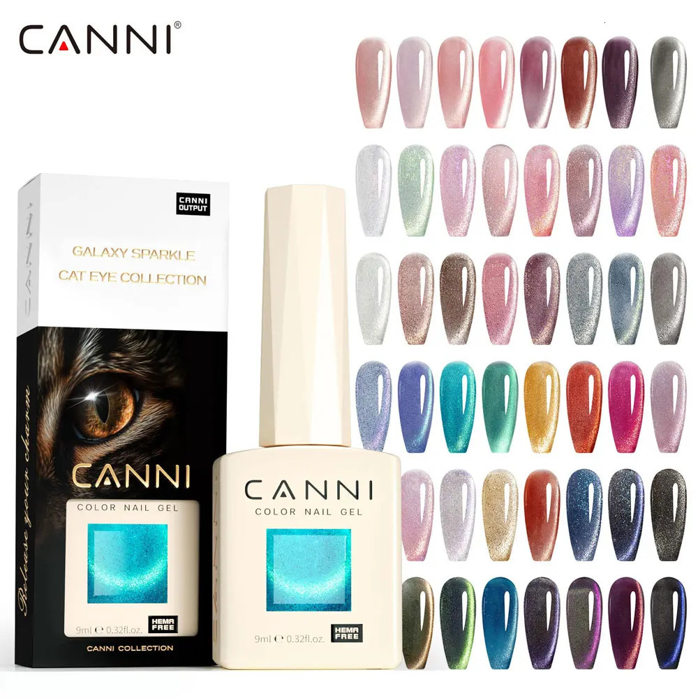 CANNI HEMA FREE Gel Nail Polish Galaxy Cat Eye Gel Magnet Glitter Diamond Sparkle Gorgeous Color Soak Off UV LED Gel Lacquer 250314