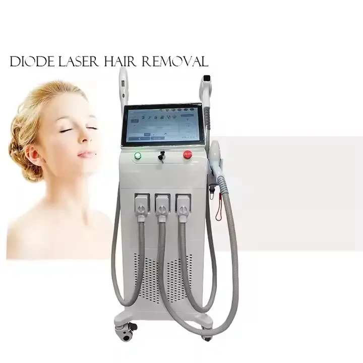 Diode Laser Ice Titanium Hair Removal 3 in 1 Titanium Ice Platinum Diode 755 808 1064nm 3 Wavelength Laser ND YAG Machine Painless Hair Removal