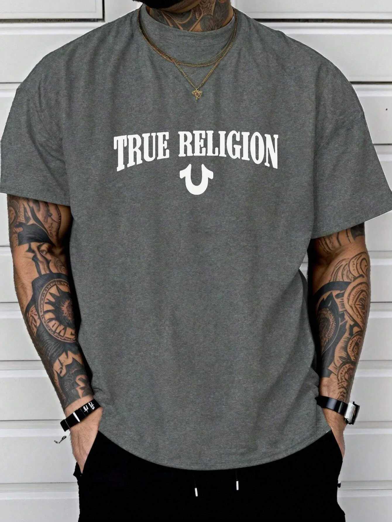 Men Cotton T-shirt Luxury Brand Fashion Big Size Top Casual Short SLeeve Streetwear Classic Print New Arrival TeeT250318
