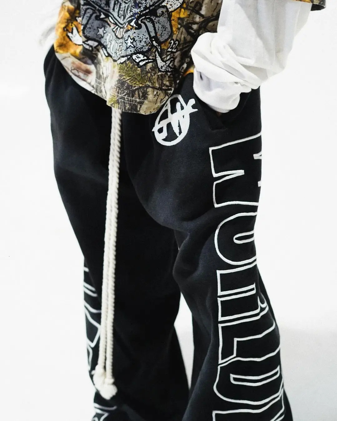 Y2K retro street black womens sports pants fashionable Harajuku Gothic casual straight leg simple 250317