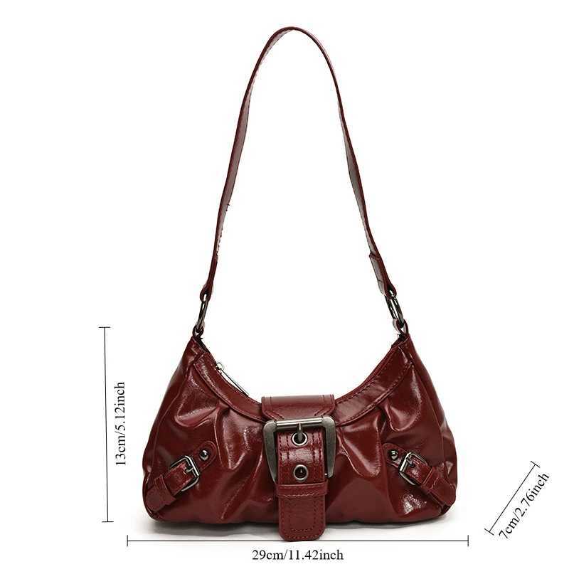 2025 Spring Hot Selling Maillard Style Small Bag Spicy Girl Y2K Wasteland Style Vintage Leather Shoder Armpit Bag Y250318