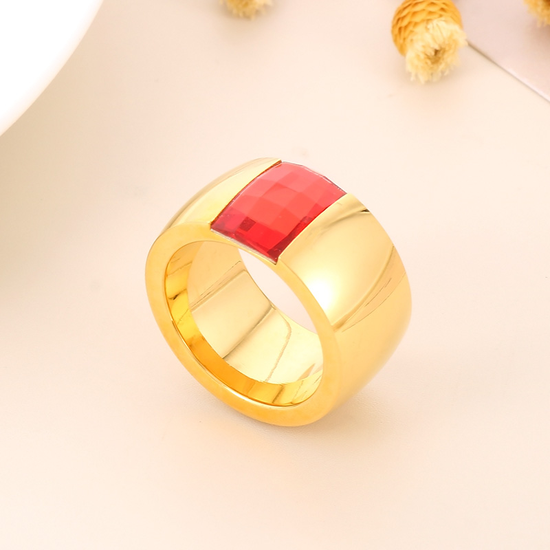 Fashion Women Men Letter Rings Stainless Steel Silver Rose Gold Zircon Simple Circle Jewelry A Gift