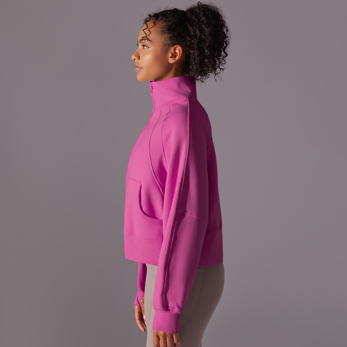 New tracksuit solid color autumn winter hoodie, and plush warm yoga casual jacket, outdoor sports loose long sleeved top leggings
