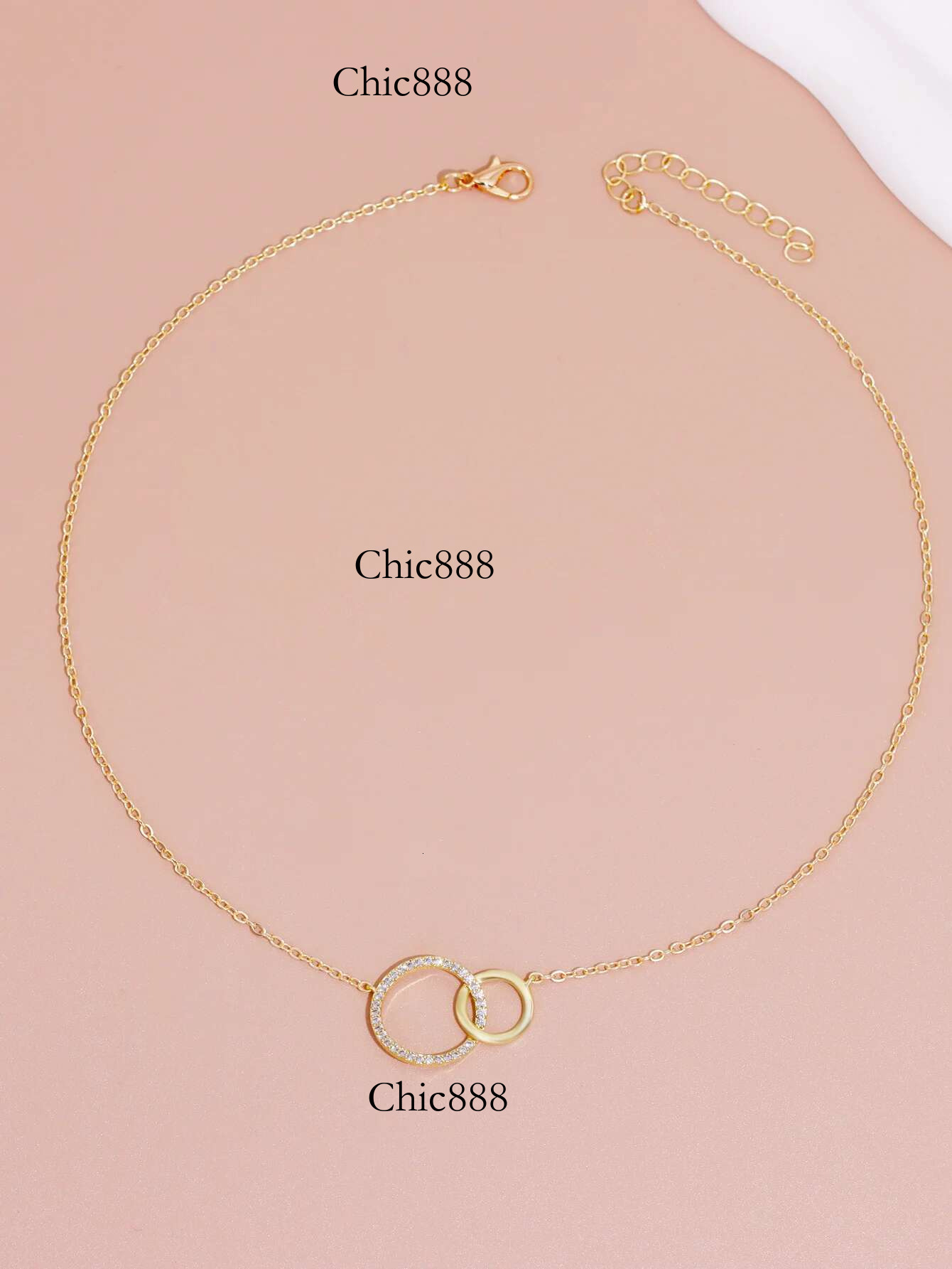 Stainless Steel Necklaces for Women Fashion Thin Chain Minimalist Dainty Double Circle Pendant Necklace on The Neck Jewelry