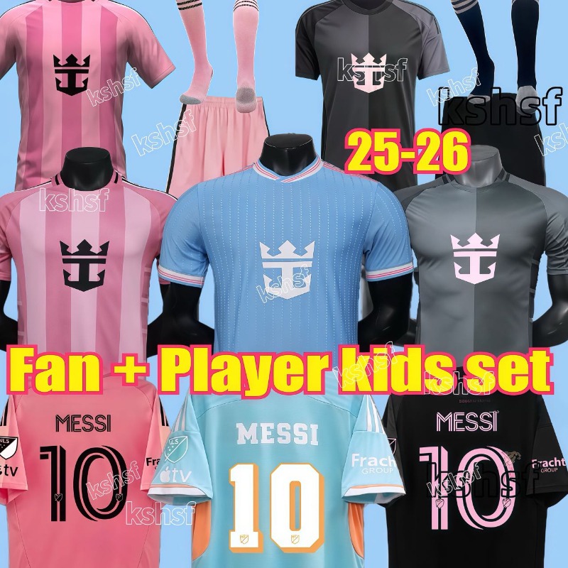 SUAREZ MESSIS Interes Miamis CF 2025 Soccer Jerseys 2024 3rd Player Fans version shirt Baby Matuidi Women 24 25 football men kit kids equipment 3XL 4XL Grey Black