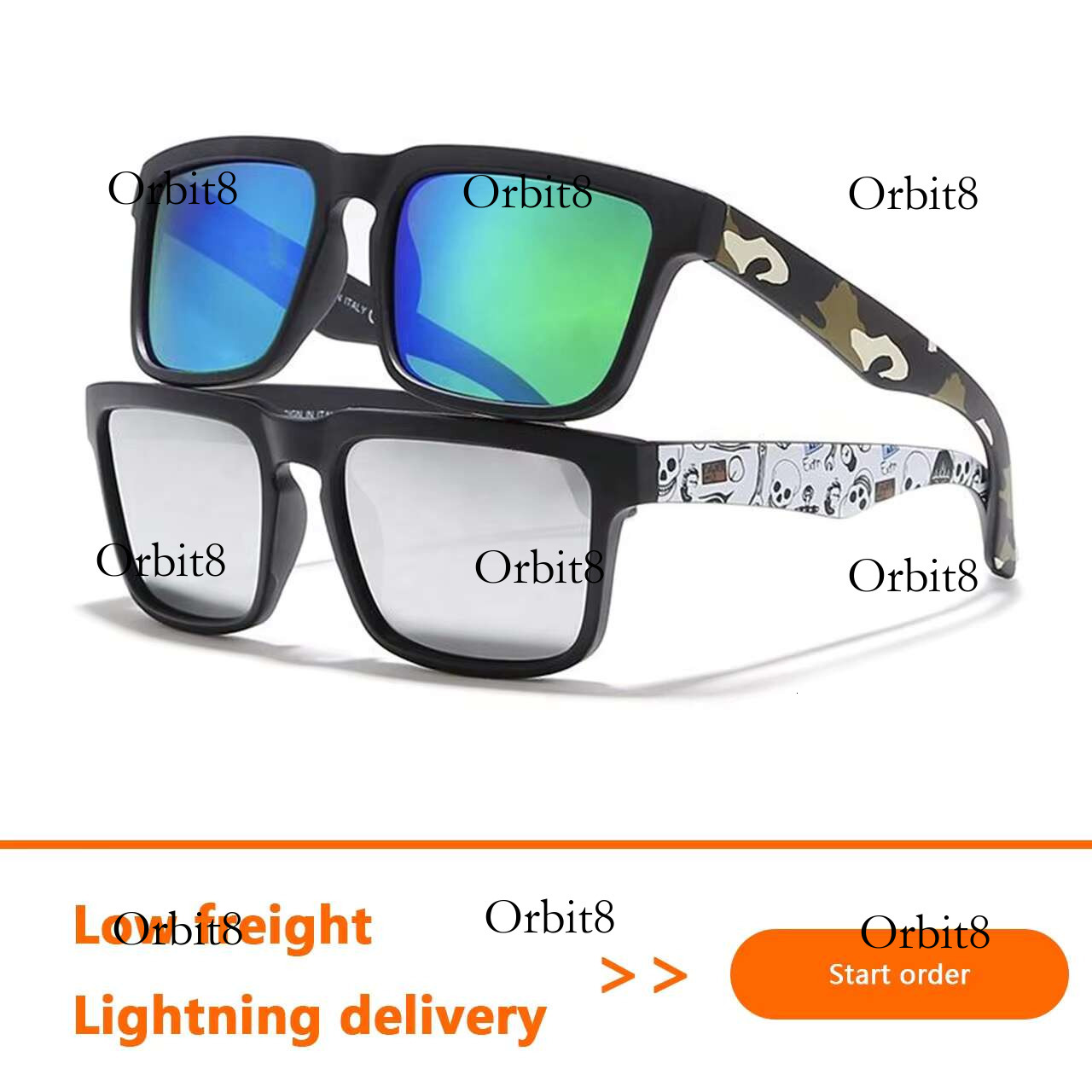 Unisex Pc Frame UV400 Mirrored Men Square Sport, Polarized Sunglasses/