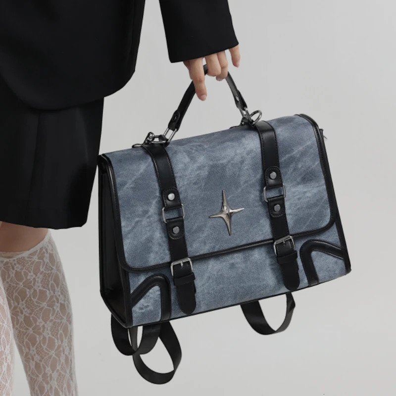 2025 Trendy Fashion Students Schoolbags High-capacity Preppy Women Shoulder Handbags Vintage Y2k Aesthetic Star Backpacks 250318