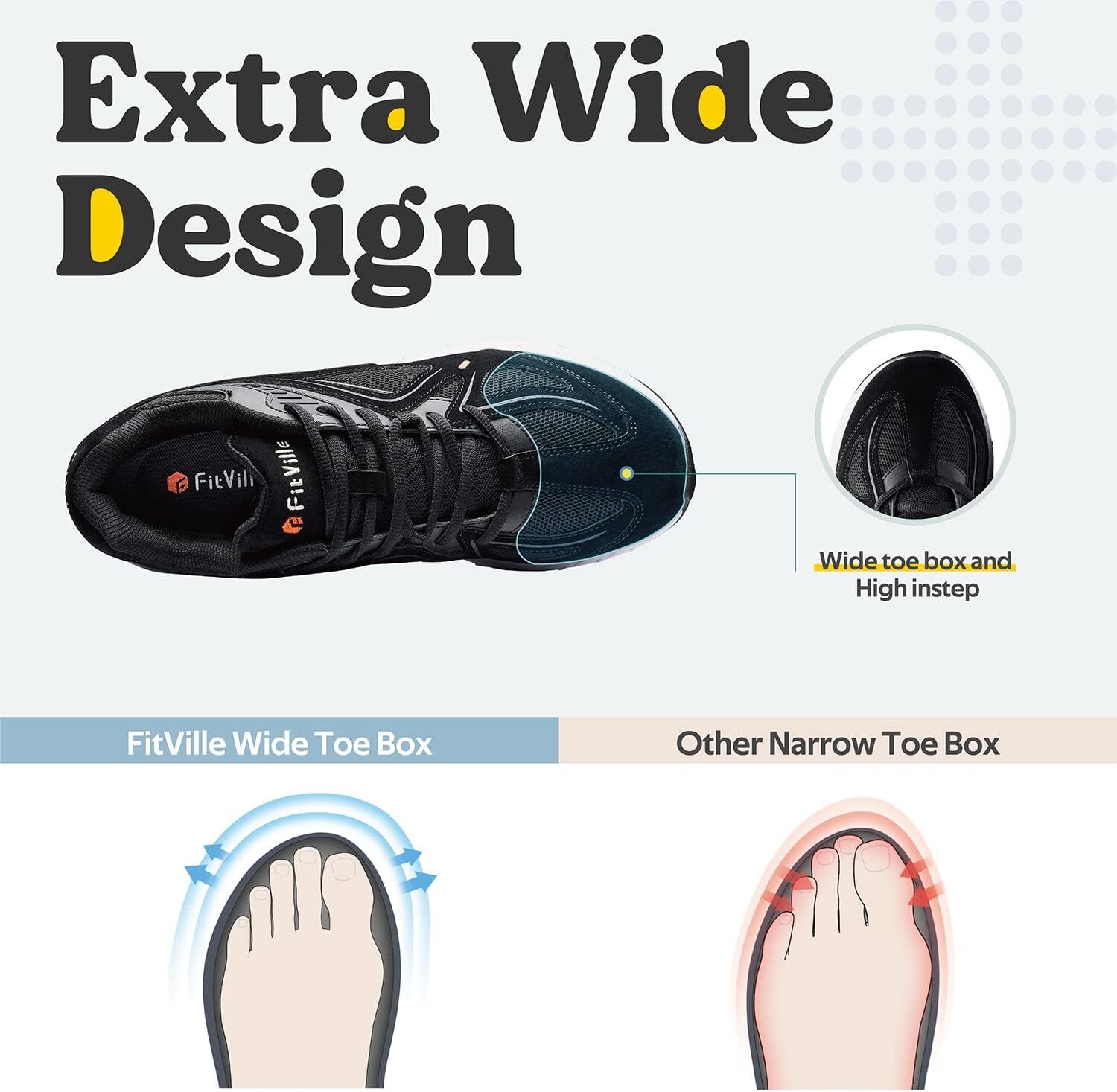 2025 With Box Designer Casual Shoes Ultra wide men's walking shoes and wide sports shoes, suitable for flat foot arch fit, relieve heel pain - re