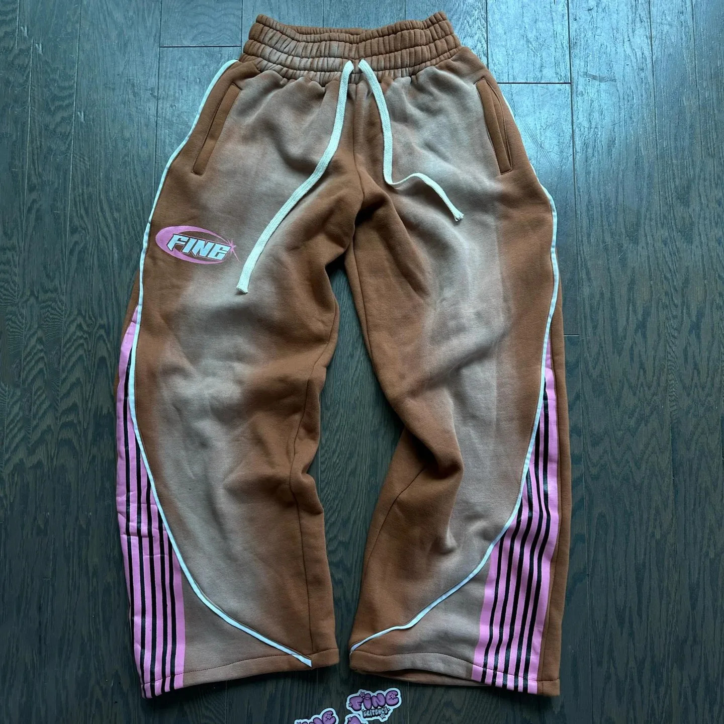 Y2k Fashion Stripes Pants American Retro Hip Hop Men Women Jogger Drawstring Sweatpants Oversize Cargo Trousers Streetwear 250317
