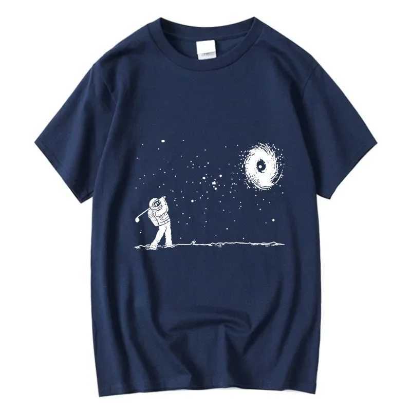Summer Mens High Quality 100% Cotton Funny Astronaut Print T Shirt Loose O-neck Mens Shirt Short Sleeve T-shirt Male Tee TopsXJ250318