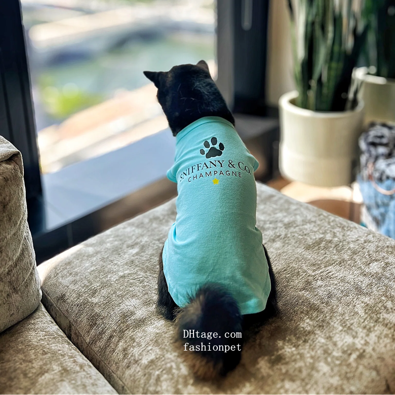 Personality Canine Attire, Soft Lightweight Cotton Dog Clothes with SNIFFANY CO Print, Interesting Imitation Design Pets Vest For Small Medium Dog Pup