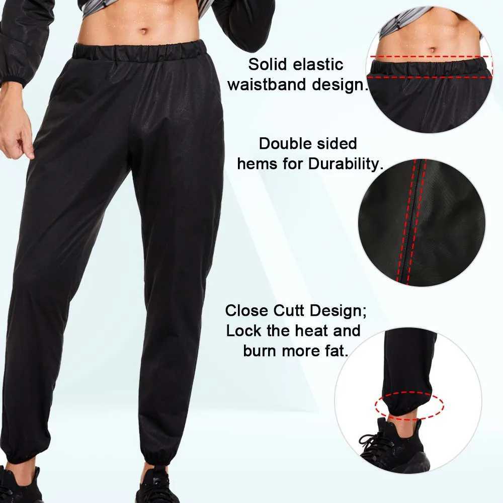 SEXYWG mens sauna pants for weight loss Trouser hot sweat leg fitness sportswear fat burning running clothes W250318