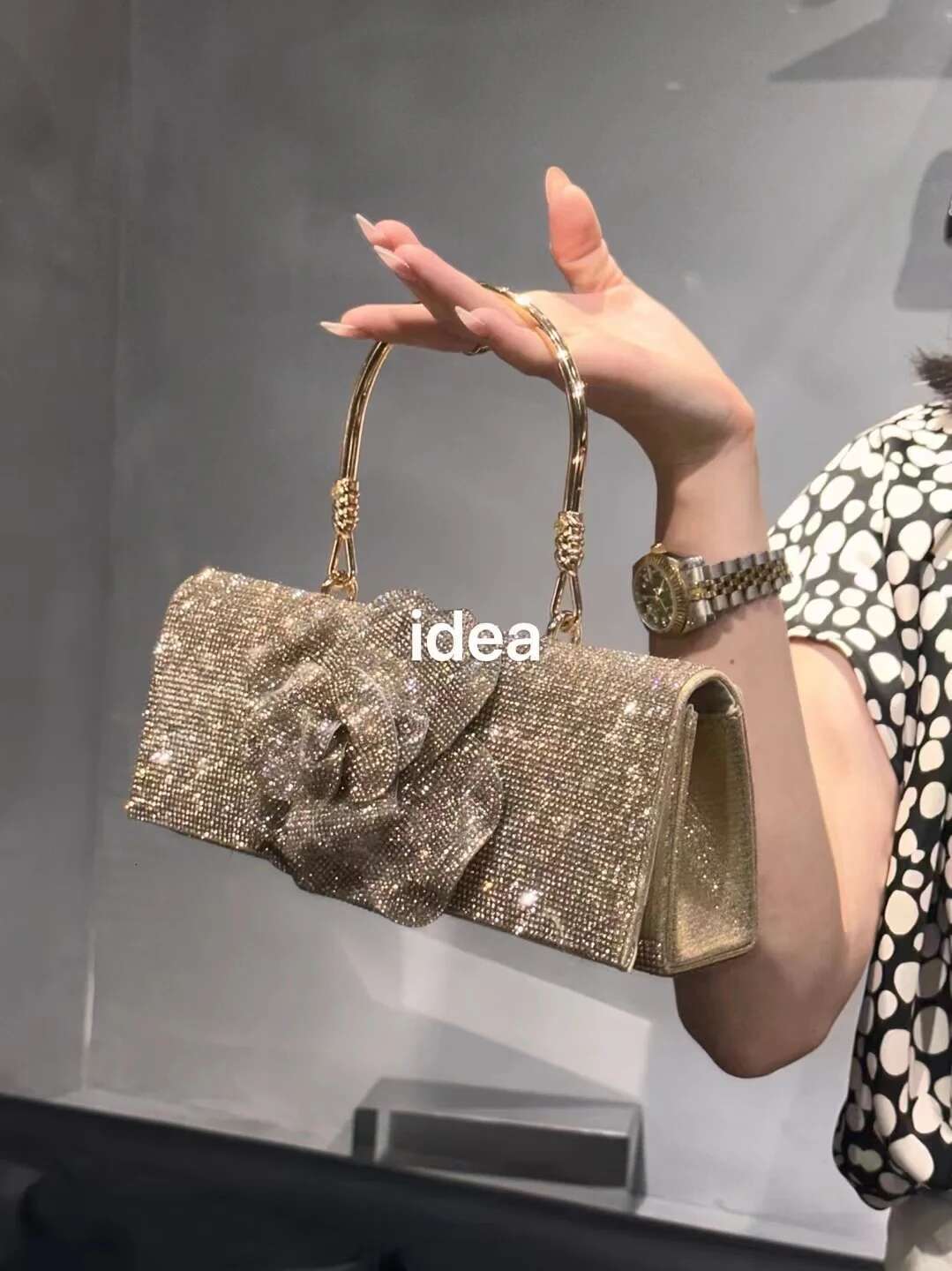 Glitter Dia Ral Square Women Handbag Rhies Evening Wedding Party Clutch Purse Shoulder Crossbody Bag