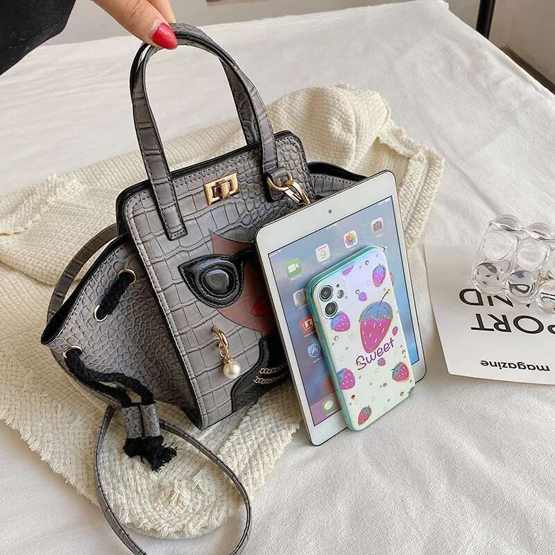 Leather Women's 2021 Hit New Fashion Beauty Printing Ladies Hand Bags Designer Party Shopper Female Shoulder Bag