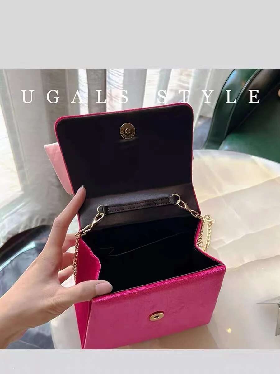 Veet Square Satin Bow Knot Women's Handbag Glitter Dias Evening Wedding Party Clutch Purse Shoulder Bag