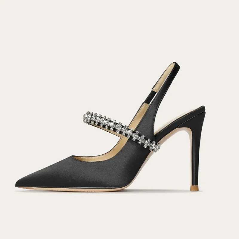 Size 34 45 Wens Diamd Bao sandals 2025 new thin toe sheepskin high H Wens wedding shoes Y250317