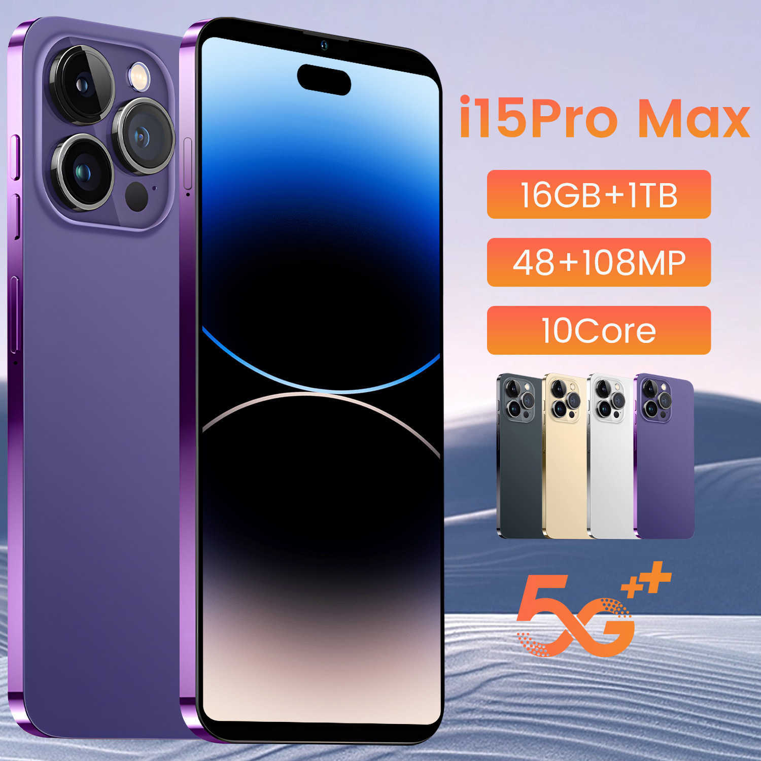 Smartphone Phones Mobile I15 Pro Max Dynamic Island Large Screen (1+16) Memory Low Price Sale z250319