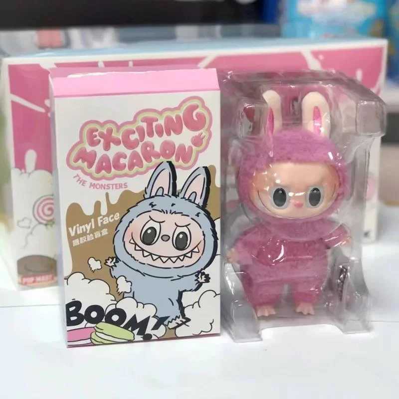 Labubus Macaron Blind Box Plush Toy Exciting Macaron Vinyl Base Mystery Box Monster Mokoko Keychain Surprise Toy GiftT250318