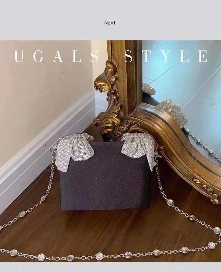 Satin Square Women's Handbag Glitter Shiny Dias Bow Knot Evening Wedding Party Clutch Purse Crossbody Bag