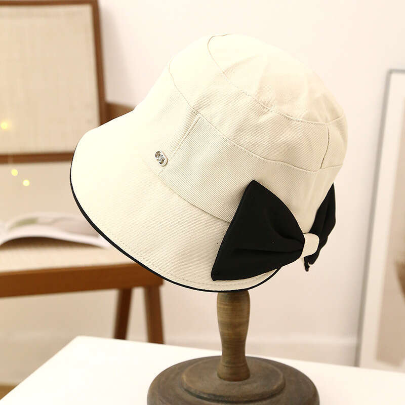 2024 new spring summer Korean version bow fisherman with small face and for women's outdoor sun protection hat