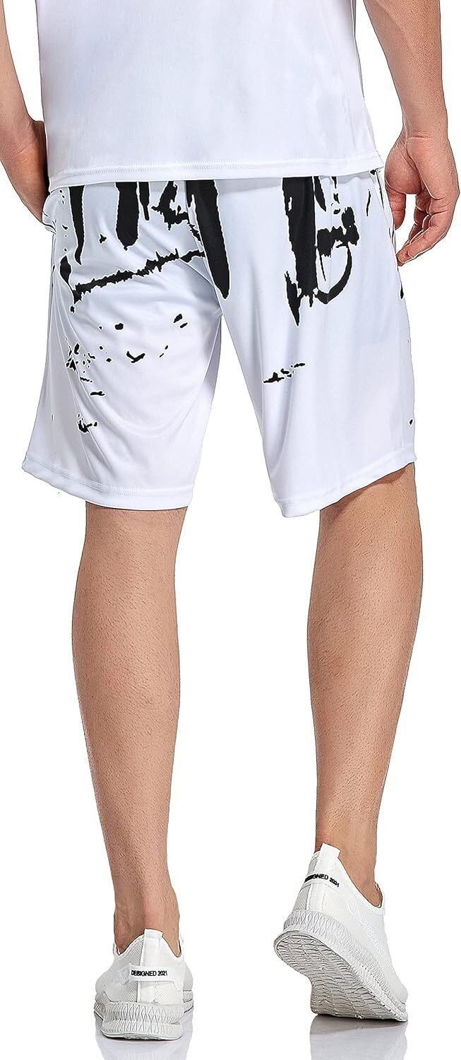 Men's Sports Workout Shorts Quick Dry Graphic Printed Athletic Shorts fashion