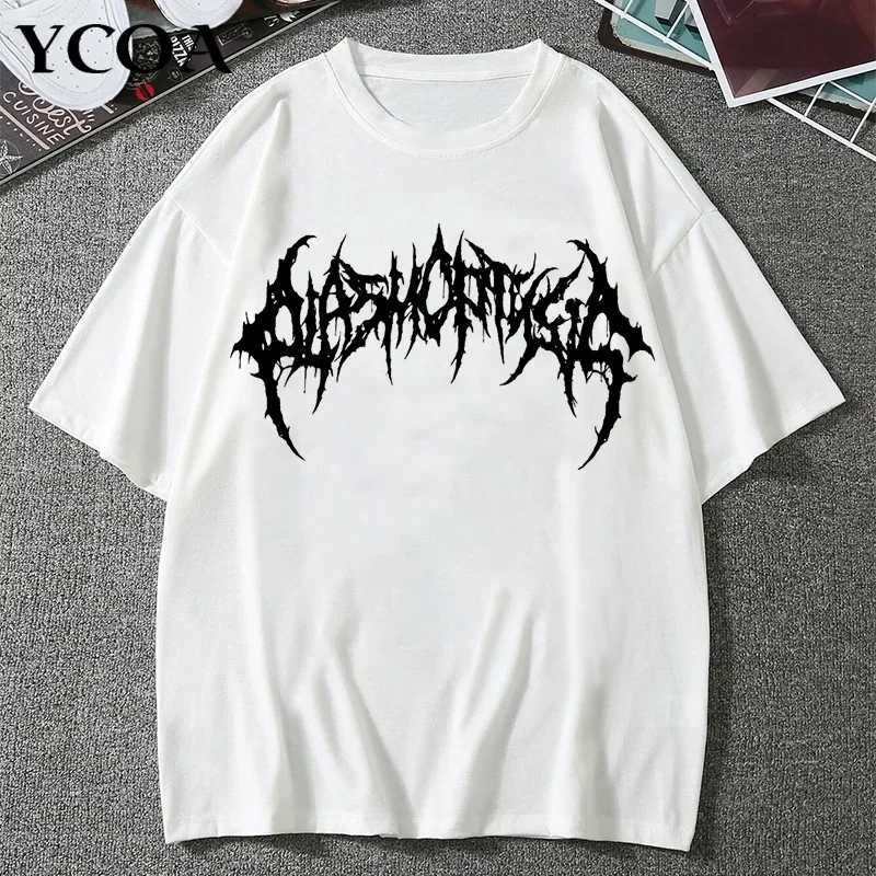 Mens Tshirts Graphic Streetwear Hip Hop Goth Summer Y2K Print Harajuku Short Sleeve Cotton Tops Tees Oversized T-Shirt ClothingT250318
