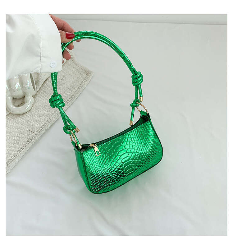 Crocodile Pattern Chain Underarm Minimalist Women's Shoulder 2023 Summer Trendy and Fashionable Foreign Style Bag