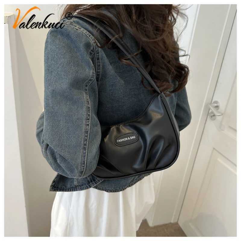 Minority Texture Sier Bag Wens New Summer Shoder Crossbody Bag High-end Pleated Armpit Crescent Bag Z250318