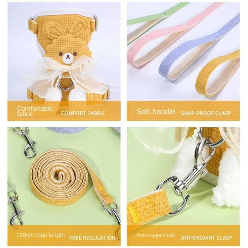 Strap up bow dog with cat towing rope anti breakage special adjustable vest cat chain walking rope hanging ball box backT250318
