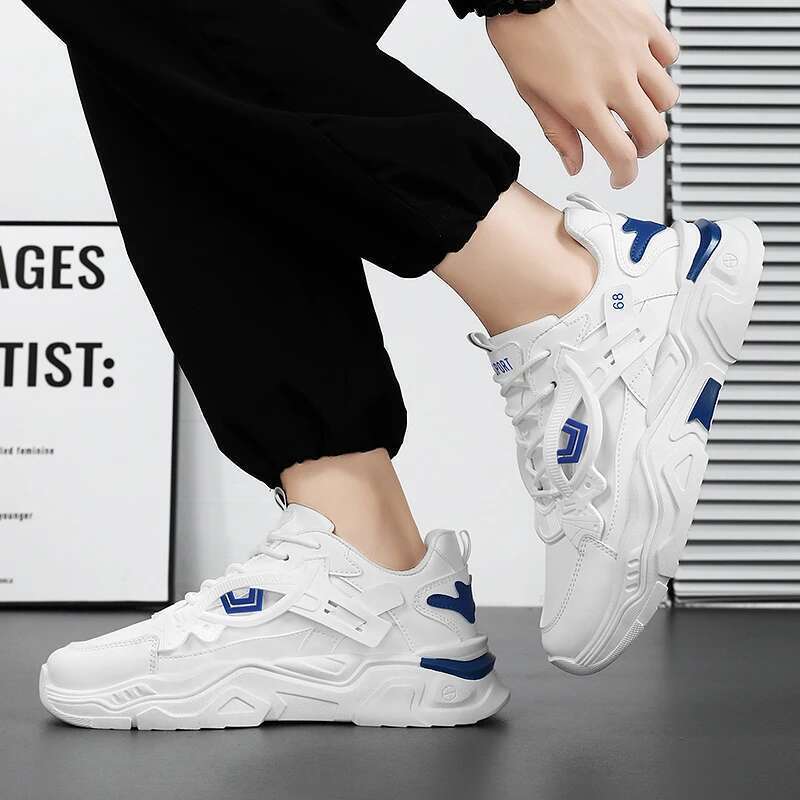 Student height increasing four season new thick men's casual sports soft sole comfortable outdoor running shoes