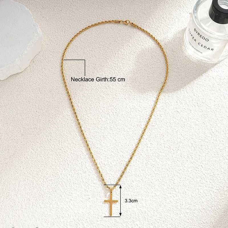 New stainless steel cross pendant necklace suitable for men women minimalists gold jewelry mens and womens necklaces necklaces W250318