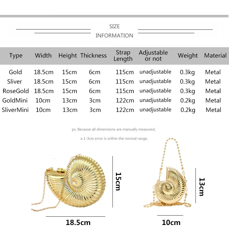 Simple Conch Dinner Bag Womens Shoulder Messenger Crossbody Bag Fun Personality Metal Chain Clutch Acrylic Shell Phone Bags 250318