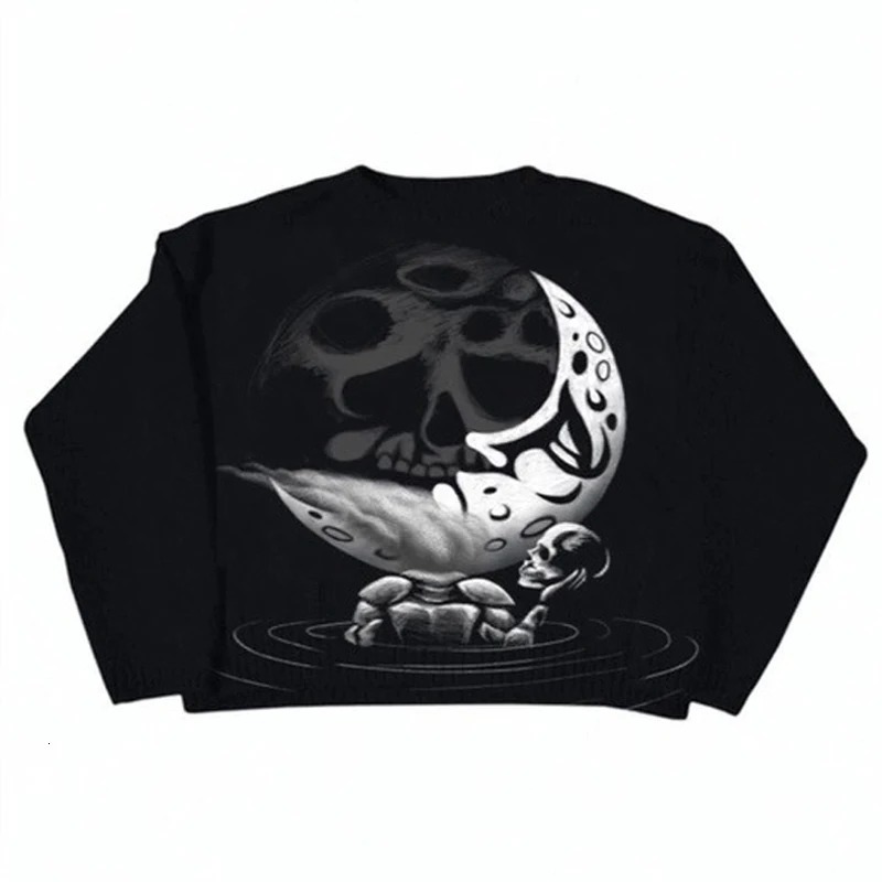 Anime Knit Sweater Hip Hop Rap Retro Vintage Loose Ugly Pullover Y2K Mens Jumpers Knitwears Oversized Women Sweater 250318