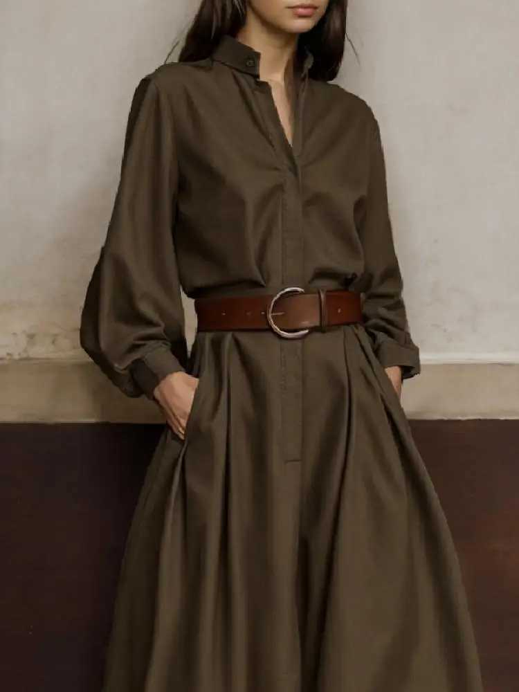 Onecozyday 2024 fashionable solid color workwear suitable for urban women stand up collar high waist loose fit one-piece casual jumpsuit X250318